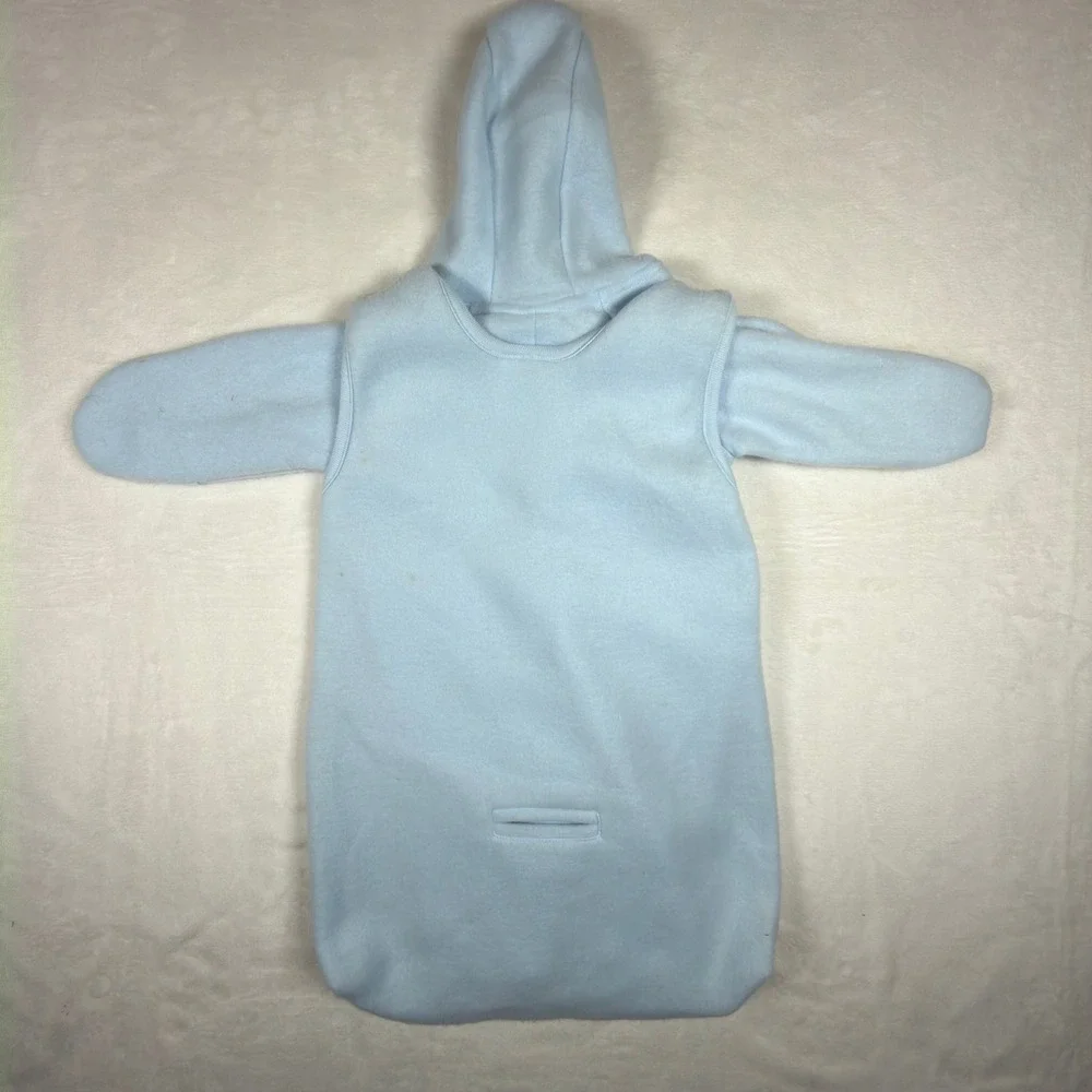 Vintage Basic Outlook Baby Fleece Bunting Sleeper Blue Teddy Bear 0-3 Months NWT